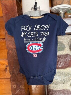 Montreal Canadian’s Squirt Squad Navy Baby 12m Onesie